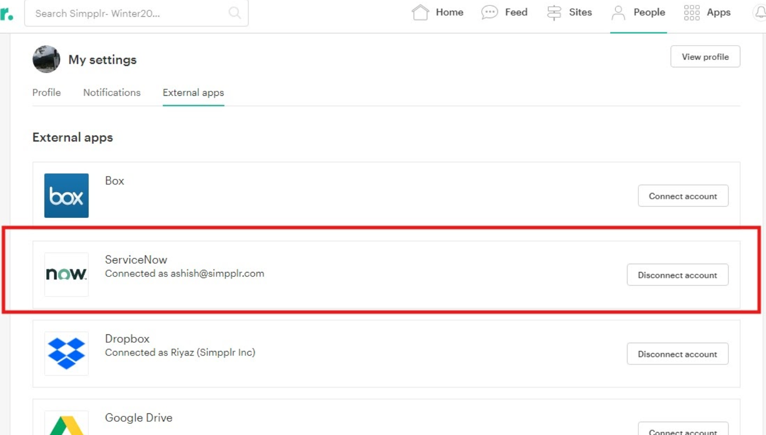 ServiceNow Integration – Simpplr